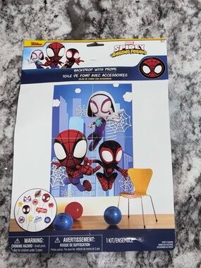 Marvel Spidey and His Amazing Friends Backdrop with Props